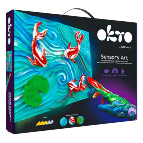 Tablou 3D cu plastilină ușoară Okto, 30×40 сm, Crapi Koi