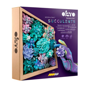 Tablou 3D cu plastilină ușoară Okto, 21×21 сm, Suculente "Tandrețe"