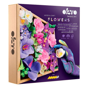 Tablou 3D cu plastilină ușoară Okto, 21×21 сm, Flori "Inspirație"