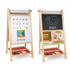 Șevalet din lemn cu două fețe, 46 × 44,2 × 98 cm, cu litere englezești
