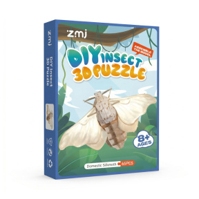 Puzzle 3D „Insectă” – Vierme de mătase, 65 de piese