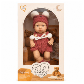 Păpușă bebeluș "Baby so funny" 12" cu accesorii, roșu