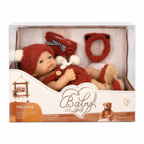 Papusa bebelus "Baby so funny" 10" cu accesorii, rosu