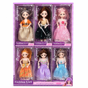 Кукла 12" Fashion Girl, подвижная, 6 шт., ассорт