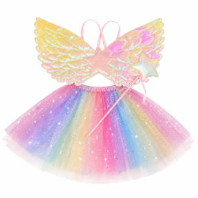 Costum zana (aripi + fusta + bagheta magica), violet