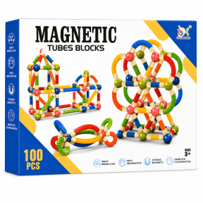 Constructor magnetic cu bețe, 100 piese