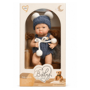Păpușă bebeluș "Baby so funny" 12" cu accesorii, albastru