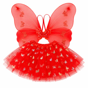 Aripi de fluture + fusta, rosie