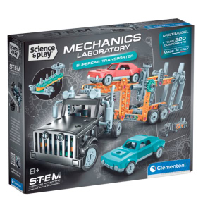 Конструктор Clementoni, Mechanics Supercar Transporter , 320  деталей
