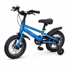 Bicicleta 14", cu 4 roti, albastra