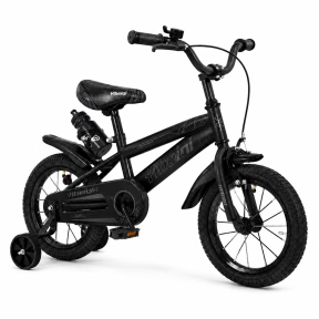 Bicicleta 14 inch, cu 4 roti, neagra