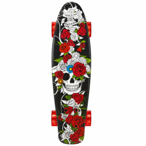 Penny board cu lumina, Skull & Roses