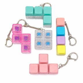Breloc tastatură (4 taste) cu lumina, figurine Tetris