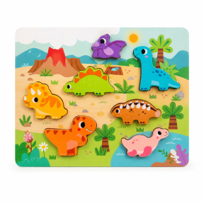 TK Inserții din lemn Tooky Toy Dinozauri