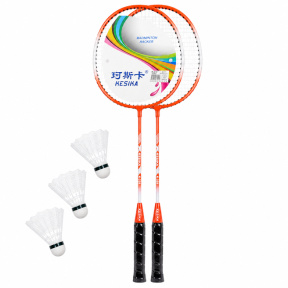 Rachete de badminton cu volane, portocalii