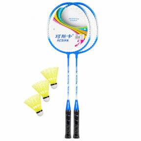 Rachete de badminton cu volane, albastre