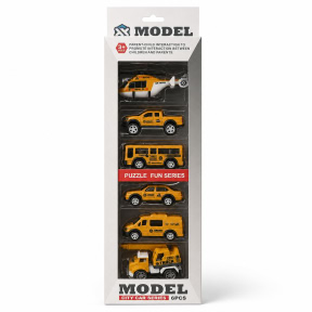 Set de 6 vehicule de construcție cu mecanism pull-back