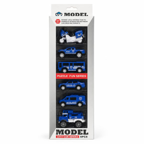 Set de 6 mașini de poliție cu mecanism pull-back