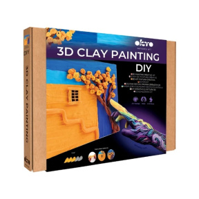 Объемная 3D картина из воздушного пластилина Okto, 30×40 см, Золотой полдень
