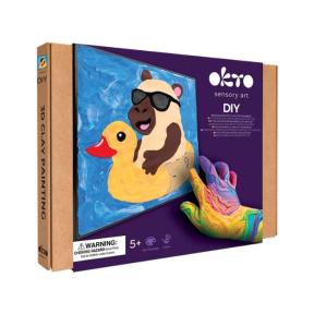Объемная 3D картина из воздушного пластилина Okto, 29×29 см, Капибара