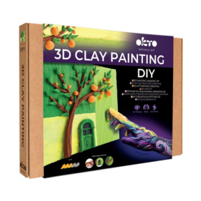 Tablou 3D cu plastilină ușoară Okto, 30×30 сm, Siesta portocalie