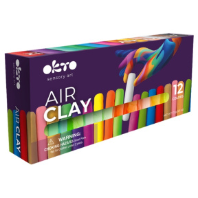 Set de plastilină ușoară Okto Air Clay 12 culori