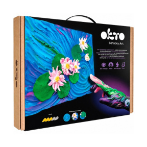 Tablou 3D cu plastilină ușoară Okto, 30×40 сm, Nuferi