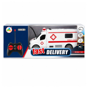 Ambulanță R/C cu 4 funcții, lumină și muzică