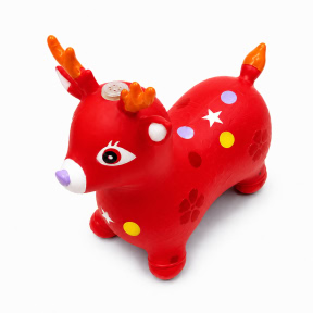 Игрушка-прыгун Олененок с цветочком (музыка), красный