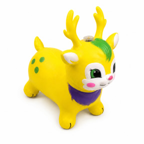Игрушка-прыгун Олень Санты (музыка), желтый