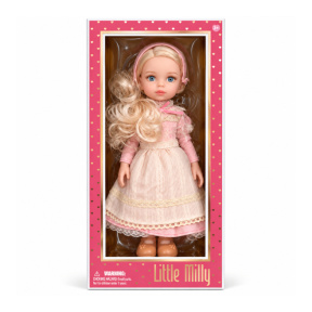 Păpușă fashion din vinil, 35 cm cu rochie roz