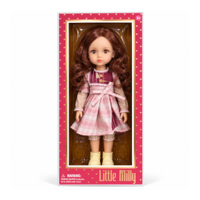 Păpușă fashion din vinil, 43 cm cu rochie roz