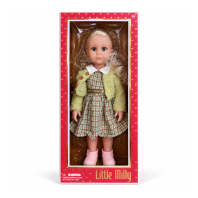 Păpușă fashion din vinil, 43 cm cu bluză verde