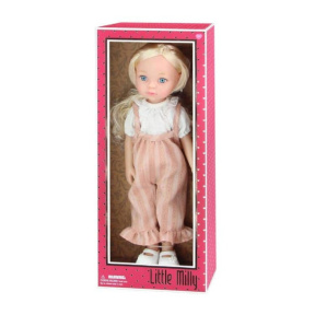 Păpușă fashion din vinil, 35 cm în salopetă