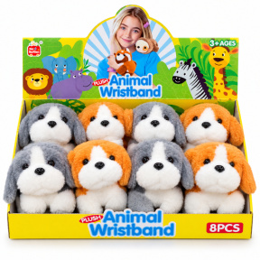 Brățără pluș „Cățeluș” tip slap bracelet în sortiment
