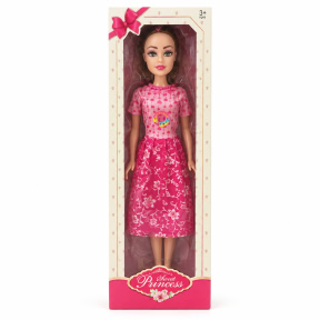 Păpușă fashion muzicală 32 de inci , în rochie roz cu floare albă