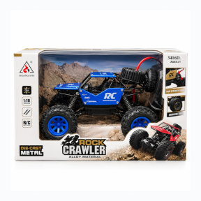 Машина 1:18 "Rock Crawler" с пультом управления в форме пистолета синяя