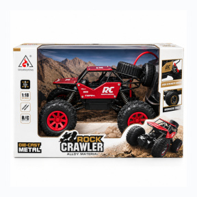 Машина 1:18 "Rock Crawler" с пультом управления в форме пистолета красная