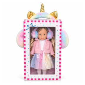 Bambolina Păpușă unicorn cu căști pentru copii