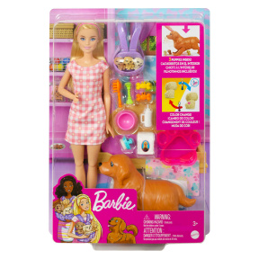 Set de joacă Barbie Cățeluși nou-născuți