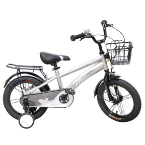 Bicicletă pentru copii cu 4 roți, 14 inch, gri